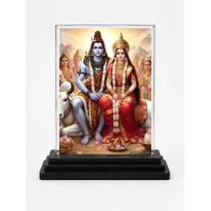 Lord Shiva And Parvati Acrylic Car Dashboard Showpiece | Double-Sided Lord Shiva And Parvati Photo Stand | 3 X 4 Inch Photo | Transparent Acrylic Frame With Black Base | Car Dashboard, Office & Table Decor (F71364) Lord Shiva And Parvati Acrylic Car Dashboard Showpiece | Double-Sided Lord Shiva And Parvati Photo Stand | 3 X 4 Inch Photo | Transparent Acrylic Frame With Black Base | Car Dashboard, Office & Table Decor (F71364)