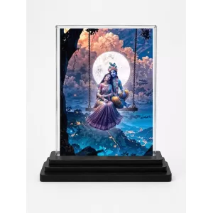 Radha Krishna Acrylic Car Dashboard Showpiece | Double-Sided Radha Krishna Photo Stand | 3 X 4 Inch Photo | Transparent Acrylic Frame With Black Base | Car Dashboard, Office & Table Decor (F71370) Radha Krishna Acrylic Car Dashboard Showpiece | Double-Sided Radha Krishna Photo Stand | 3 X 4 Inch Photo | Transparent Acrylic Frame With Black Base | Car Dashboard, Office & Table Decor (F71370)