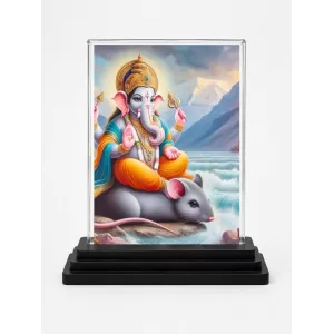 Lord Ganesha Acrylic Car Dashboard Showpiece | Double-Sided Lord Ganesha Photo Stand | 3 X 4 Inch Photo | Transparent Acrylic Frame With Black Base | Car Dashboard, Office & Table Decor (F71371) Lord Ganesha Acrylic Car Dashboard Showpiece | Double-Sided Lord Ganesha Photo Stand | 3 X 4 Inch Photo | Transparent Acrylic Frame With Black Base | Car Dashboard, Office & Table Decor (F71371)