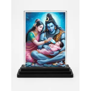 Lord Shiva And Parvati With Baby Shree Krishna Acrylic Car Dashboard Showpiece | Double-Sided Lord Shiva And Parvati With Baby Shree Krishna Photo Stand | 3 X 4 Inch Photo | Transparent Acrylic Frame With Black Base | Car Dashboard, Office & Tabl Lord Shiva And Parvati With Baby Shree Krishna Acrylic Car Dashboard Showpiece | Double-Sided Lord Shiva And Parvati With Baby Shree Krishna Photo Stand | 3 X 4 Inch Photo | Transparent Acrylic Frame With Black Base | Car Dashboard, Office & Tabl