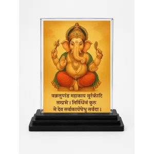 Lord Ganesha Acrylic Car Dashboard Showpiece | Double-Sided Lord Ganesha Photo Stand | 3 X 4 Inch Photo | Transparent Acrylic Frame With Black Base | Car Dashboard, Office & Table Decor (F71382) Lord Ganesha Acrylic Car Dashboard Showpiece | Double-Sided Lord Ganesha Photo Stand | 3 X 4 Inch Photo | Transparent Acrylic Frame With Black Base | Car Dashboard, Office & Table Decor (F71382)