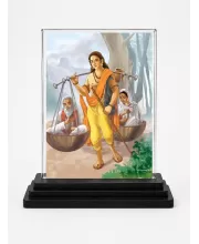 Bhima Acrylic Car Dashboard Showpiece | Double-Sided Bhima Photo Stand | 3 X 4 Inch Photo | Transparent Acrylic Frame With Black Base | Car Dashboard, Office & Table Decor (F71383)