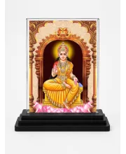 Lord Ganesha Acrylic Car Dashboard Showpiece | Double-Sided Lord Ganesha Photo Stand | 3 X 4 Inch Photo | Transparent Acrylic Frame With Black Base | Car Dashboard, Office & Table Decor (F71391)