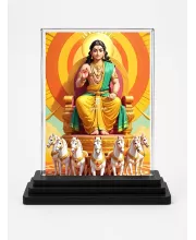 Surya Acrylic Car Dashboard Showpiece | Double-Sided Surya Photo Stand | 3 X 4 Inch Photo | Transparent Acrylic Frame With Black Base | Car Dashboard, Office & Table Decor (F71393)