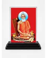 Matsyendra Nath Acrylic Car Dashboard Showpiece | Double-Sided Matsyendra Nath Photo Stand | 3 X 4 Inch Photo | Transparent Acrylic Frame With Black Base | Car Dashboard, Office & Table Decor (F71396)