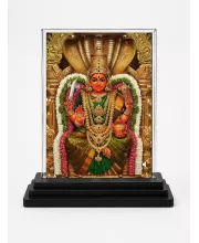 Murugan Acrylic Car Dashboard Showpiece | Double-Sided Murugan Photo Stand | 3 X 4 Inch Photo | Transparent Acrylic Frame With Black Base | Car Dashboard, Office & Table Decor (F71400)