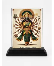 Maha Varahi Anman Acrylic Car Dashboard Showpiece | Double-Sided Maha Varahi Anman Photo Stand | 3 X 4 Inch Photo | Transparent Acrylic Frame With Black Base | Car Dashboard, Office & Table Decor (F71401)