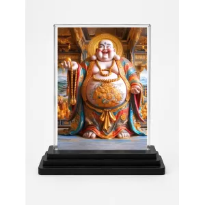 Budai Acrylic Car Dashboard Showpiece | Double-Sided Budai Photo Stand | 3 X 4 Inch Photo | Transparent Acrylic Frame With Black Base | Car Dashboard, Office & Table Decor (F71405) Budai Acrylic Car Dashboard Showpiece | Double-Sided Budai Photo Stand | 3 X 4 Inch Photo | Transparent Acrylic Frame With Black Base | Car Dashboard, Office & Table Decor (F71405)