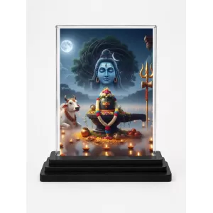 Lord Shiva Acrylic Car Dashboard Showpiece | Double-Sided Lord Shiva Photo Stand | 3 X 4 Inch Photo | Transparent Acrylic Frame With Black Base | Car Dashboard, Office & Table Decor (F71409) Lord Shiva Acrylic Car Dashboard Showpiece | Double-Sided Lord Shiva Photo Stand | 3 X 4 Inch Photo | Transparent Acrylic Frame With Black Base | Car Dashboard, Office & Table Decor (F71409)