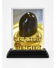 Vishwanath Acrylic Car Dashboard Showpiece | Double-Sided Vishwanath Photo Stand | 3 X 4 Inch Photo | Transparent Acrylic Frame With Black Base | Car Dashboard, Office & Table Decor (F71416)