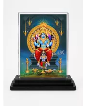 Lord Vishnu Acrylic Car Dashboard Showpiece | Double-Sided Lord Vishnu Photo Stand | 3 X 4 Inch Photo | Transparent Acrylic Frame With Black Base | Car Dashboard, Office & Table Decor (F71421)