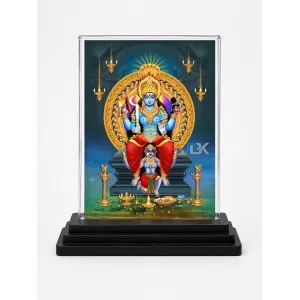 Lord Vishnu Acrylic Car Dashboard Showpiece | Double-Sided Lord Vishnu Photo Stand | 3 X 4 Inch Photo | Transparent Acrylic Frame With Black Base | Car Dashboard, Office & Table Decor (F71421)