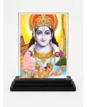 Rama Acrylic Car Dashboard Showpiece | Double-Sided Rama Photo Stand | 3 X 4 Inch Photo | Transparent Acrylic Frame With Black Base | Car Dashboard, Office & Table Decor (F71434)