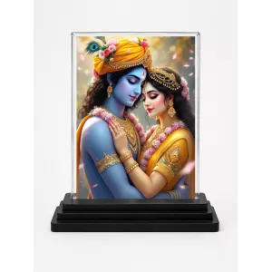 Krishna And Radha Acrylic Car Dashboard Showpiece | Double-Sided Krishna And Radha Photo Stand | 3 X 4 Inch Photo | Transparent Acrylic Frame With Black Base | Car Dashboard, Office & Table Decor (F71440) Krishna And Radha Acrylic Car Dashboard Showpiece | Double-Sided Krishna And Radha Photo Stand | 3 X 4 Inch Photo | Transparent Acrylic Frame With Black Base | Car Dashboard, Office & Table Decor (F71440)