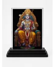 Rama Acrylic Car Dashboard Showpiece | Double-Sided Rama Photo Stand | 3 X 4 Inch Photo | Transparent Acrylic Frame With Black Base | Car Dashboard, Office & Table Decor (F71465)