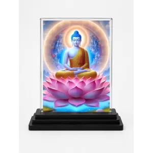 Buddha Acrylic Car Dashboard Showpiece | Double-Sided Buddha Photo Stand | 3 X 4 Inch Photo | Transparent Acrylic Frame With Black Base | Car Dashboard, Office & Table Decor (F71470) Buddha Acrylic Car Dashboard Showpiece | Double-Sided Buddha Photo Stand | 3 X 4 Inch Photo | Transparent Acrylic Frame With Black Base | Car Dashboard, Office & Table Decor (F71470)