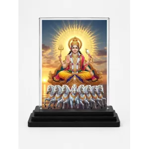 Lord Surya Acrylic Car Dashboard Showpiece | Double-Sided Lord Surya Photo Stand | 3 X 4 Inch Photo | Transparent Acrylic Frame With Black Base | Car Dashboard, Office & Table Decor (F71482) Lord Surya Acrylic Car Dashboard Showpiece | Double-Sided Lord Surya Photo Stand | 3 X 4 Inch Photo | Transparent Acrylic Frame With Black Base | Car Dashboard, Office & Table Decor (F71482)