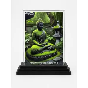 Buddha Acrylic Car Dashboard Showpiece | Double-Sided Buddha Photo Stand | 3 X 4 Inch Photo | Transparent Acrylic Frame With Black Base | Car Dashboard, Office & Table Decor (F71483) Buddha Acrylic Car Dashboard Showpiece | Double-Sided Buddha Photo Stand | 3 X 4 Inch Photo | Transparent Acrylic Frame With Black Base | Car Dashboard, Office & Table Decor (F71483)