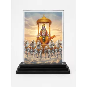 Lord Surya Acrylic Car Dashboard Showpiece | Double-Sided Lord Surya Photo Stand | 3 X 4 Inch Photo | Transparent Acrylic Frame With Black Base | Car Dashboard, Office & Table Decor (F71484) Lord Surya Acrylic Car Dashboard Showpiece | Double-Sided Lord Surya Photo Stand | 3 X 4 Inch Photo | Transparent Acrylic Frame With Black Base | Car Dashboard, Office & Table Decor (F71484)