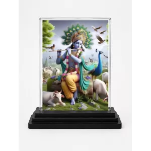 Shree Krishna Acrylic Car Dashboard Showpiece | Double-Sided Shree Krishna Photo Stand | 3 X 4 Inch Photo | Transparent Acrylic Frame With Black Base | Car Dashboard, Office & Table Decor (F71486) Shree Krishna Acrylic Car Dashboard Showpiece | Double-Sided Shree Krishna Photo Stand | 3 X 4 Inch Photo | Transparent Acrylic Frame With Black Base | Car Dashboard, Office & Table Decor (F71486)