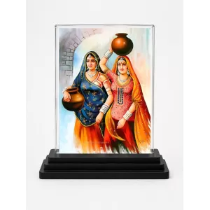 Village Women Painting Acrylic Car Dashboard Showpiece | Double-Sided Village Women Painting Photo Stand | 3 X 4 Inch Photo | Transparent Acrylic Frame With Black Base | Car Dashboard, Office & Table Decor (F71487) Village Women Painting Acrylic Car Dashboard Showpiece | Double-Sided Village Women Painting Photo Stand | 3 X 4 Inch Photo | Transparent Acrylic Frame With Black Base | Car Dashboard, Office & Table Decor (F71487)