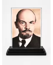 Vladimir Lenin Acrylic Car Dashboard Showpiece | Double-Sided Vladimir Lenin Photo Stand | 3 X 4 Inch Photo | Transparent Acrylic Frame With Black Base | Car Dashboard, Office & Table Decor (F71490)