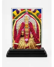 Lord Ganesha Acrylic Car Dashboard Showpiece | Double-Sided Lord Ganesha Photo Stand | 3 X 4 Inch Photo | Transparent Acrylic Frame With Black Base | Car Dashboard, Office & Table Decor (F71506)