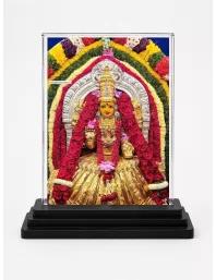 Lord Ganesha Acrylic Car Dashboard Showpiece | Double-Sided Lord Ganesha Photo Stand | 3 X 4 Inch Photo | Transparent Acrylic Frame With Black Base | Car Dashboard, Office & Table Decor (F71506)