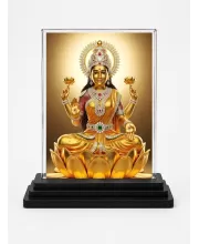 Lord Ganesha Acrylic Car Dashboard Showpiece | Double-Sided Lord Ganesha Photo Stand | 3 X 4 Inch Photo | Transparent Acrylic Frame With Black Base | Car Dashboard, Office & Table Decor (F71507)