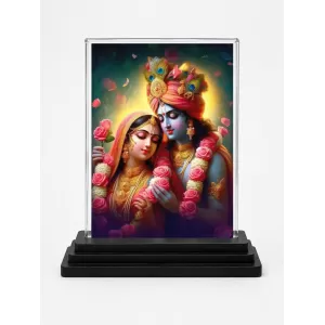 Krishna And Radha Acrylic Car Dashboard Showpiece | Double-Sided Krishna And Radha Photo Stand | 3 X 4 Inch Photo | Transparent Acrylic Frame With Black Base | Car Dashboard, Office & Table Decor (F71509) Krishna And Radha Acrylic Car Dashboard Showpiece | Double-Sided Krishna And Radha Photo Stand | 3 X 4 Inch Photo | Transparent Acrylic Frame With Black Base | Car Dashboard, Office & Table Decor (F71509)