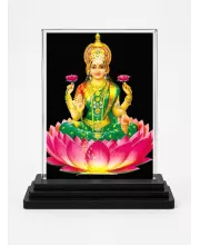 Lord Ganesha Acrylic Car Dashboard Showpiece | Double-Sided Lord Ganesha Photo Stand | 3 X 4 Inch Photo | Transparent Acrylic Frame With Black Base | Car Dashboard, Office & Table Decor (F71512)