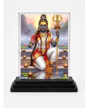 Shiva Acrylic Car Dashboard Showpiece | Double-Sided Shiva Photo Stand | 3 X 4 Inch Photo | Transparent Acrylic Frame With Black Base | Car Dashboard, Office & Table Decor (F71516)