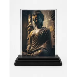 Buddha Acrylic Car Dashboard Showpiece | Double-Sided Buddha Photo Stand | 3 X 4 Inch Photo | Transparent Acrylic Frame With Black Base | Car Dashboard, Office & Table Decor (F71517) Buddha Acrylic Car Dashboard Showpiece | Double-Sided Buddha Photo Stand | 3 X 4 Inch Photo | Transparent Acrylic Frame With Black Base | Car Dashboard, Office & Table Decor (F71517)