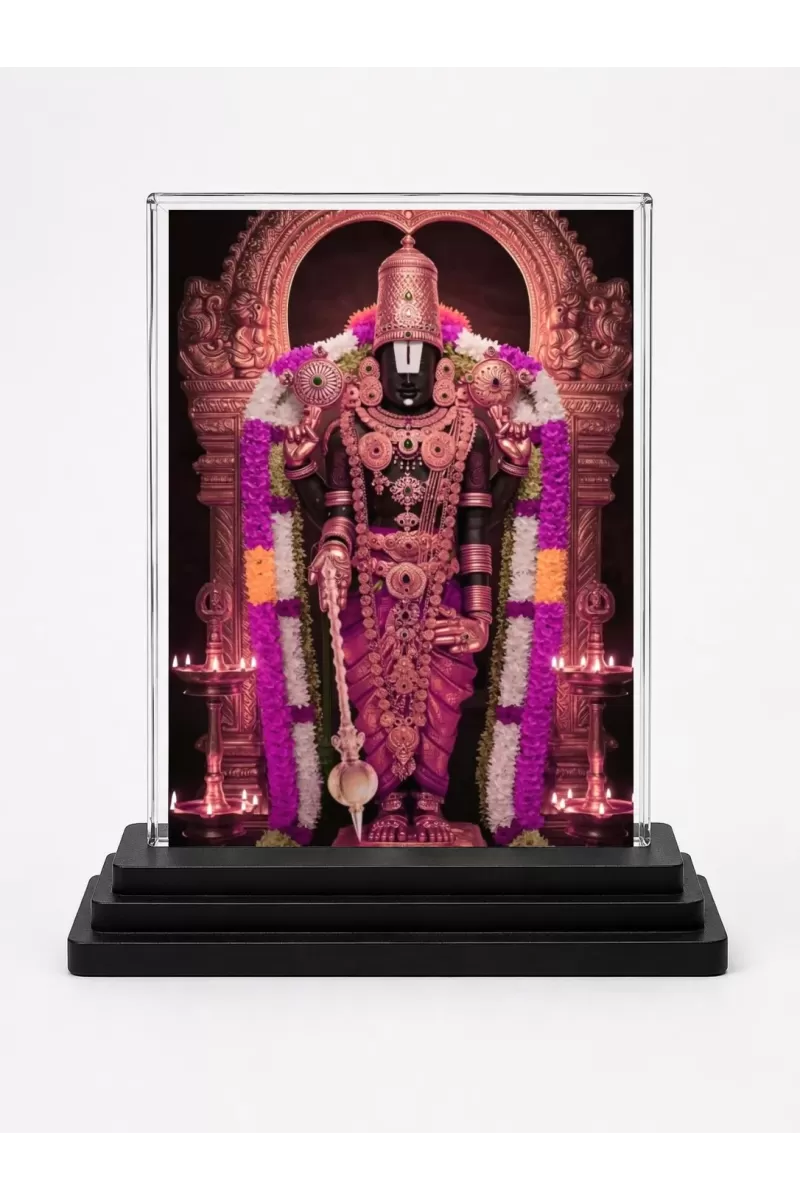 Veerabhadra Acrylic Car Dashboard Showpiece | Double-Sided Veerabhadra Photo Stand | 3 X 4 Inch Photo | Transparent Acrylic Frame With Black Base | Car Dashboard, Office & Table Decor (F71520)