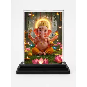 Ganesha Acrylic Car Dashboard Showpiece | Double-Sided Ganesha Photo Stand | 3 X 4 Inch Photo | Transparent Acrylic Frame With Black Base | Car Dashboard, Office & Table Decor (F71526) Ganesha Acrylic Car Dashboard Showpiece | Double-Sided Ganesha Photo Stand | 3 X 4 Inch Photo | Transparent Acrylic Frame With Black Base | Car Dashboard, Office & Table Decor (F71526)