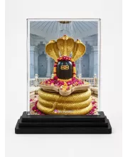 Lord Shiva Acrylic Car Dashboard Showpiece | Double-Sided Lord Shiva Photo Stand | 3 X 4 Inch Photo | Transparent Acrylic Frame With Black Base | Car Dashboard, Office & Table Decor (F71528)