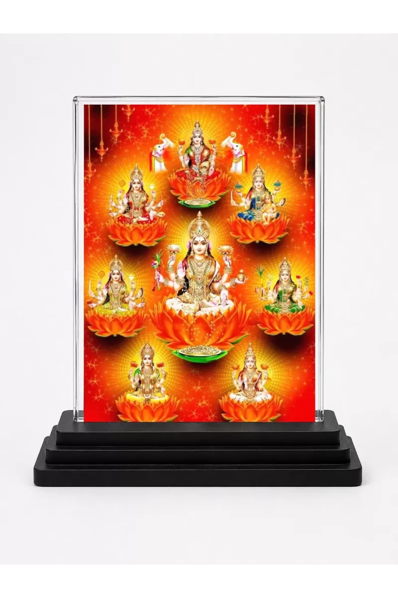 Lord Ganesha Acrylic Car Dashboard Showpiece | Double-Sided Lord Ganesha Photo Stand | 3 X 4 Inch Photo | Transparent Acrylic Frame With Black Base | Car Dashboard, Office & Table Decor (F71539)
