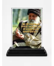 Osho Rajneesh Acrylic Car Dashboard Showpiece | Double-Sided Osho Rajneesh Photo Stand | 3 X 4 Inch Photo | Transparent Acrylic Frame With Black Base | Car Dashboard, Office & Table Decor (F71553)