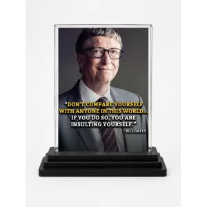 Bill Gates Acrylic Car Dashboard Showpiece | Double-Sided Bill Gates Photo Stand | 3 X 4 Inch Photo | Transparent Acrylic Frame With Black Base | Car Dashboard, Office & Table Decor (F71587) Bill Gates Acrylic Car Dashboard Showpiece | Double-Sided Bill Gates Photo Stand | 3 X 4 Inch Photo | Transparent Acrylic Frame With Black Base | Car Dashboard, Office & Table Decor (F71587)