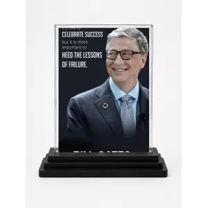 Bill Gates Acrylic Car Dashboard Showpiece | Double-Sided Bill Gates Photo Stand | 3 X 4 Inch Photo | Transparent Acrylic Frame With Black Base | Car Dashboard, Office & Table Decor (F71589) Bill Gates Acrylic Car Dashboard Showpiece | Double-Sided Bill Gates Photo Stand | 3 X 4 Inch Photo | Transparent Acrylic Frame With Black Base | Car Dashboard, Office & Table Decor (F71589)