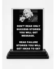 Abdul Kalam Acrylic Car Dashboard Showpiece | Double-Sided Abdul Kalam Photo Stand | 3 X 4 Inch Photo | Transparent Acrylic Frame With Black Base | Car Dashboard, Office & Table Decor (F71592)
