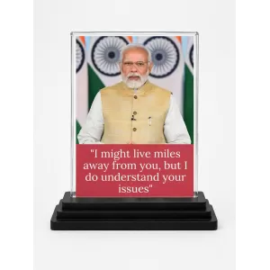 Narendra Modi Acrylic Car Dashboard Showpiece | Double-Sided Narendra Modi Photo Stand | 3 X 4 Inch Photo | Transparent Acrylic Frame With Black Base | Car Dashboard, Office & Table Decor (F71623) Narendra Modi Acrylic Car Dashboard Showpiece | Double-Sided Narendra Modi Photo Stand | 3 X 4 Inch Photo | Transparent Acrylic Frame With Black Base | Car Dashboard, Office & Table Decor (F71623)