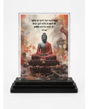 Gautama Buddha Acrylic Car Dashboard Showpiece | Double-Sided Gautama Buddha Photo Stand | 3 X 4 Inch Photo | Transparent Acrylic Frame With Black Base | Car Dashboard, Office & Table Decor (F71647)