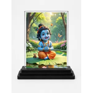 Lord Krishna Acrylic Car Dashboard Showpiece | Double-Sided Lord Krishna Photo Stand | 3 X 4 Inch Photo | Transparent Acrylic Frame With Black Base | Car Dashboard, Office & Table Decor (F71648) Lord Krishna Acrylic Car Dashboard Showpiece | Double-Sided Lord Krishna Photo Stand | 3 X 4 Inch Photo | Transparent Acrylic Frame With Black Base | Car Dashboard, Office & Table Decor (F71648)