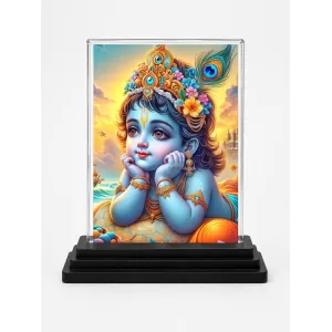 Shree Krishna Acrylic Car Dashboard Showpiece | Double-Sided Shree Krishna Photo Stand | 3 X 4 Inch Photo | Transparent Acrylic Frame With Black Base | Car Dashboard, Office & Table Decor (F71651) Shree Krishna Acrylic Car Dashboard Showpiece | Double-Sided Shree Krishna Photo Stand | 3 X 4 Inch Photo | Transparent Acrylic Frame With Black Base | Car Dashboard, Office & Table Decor (F71651)