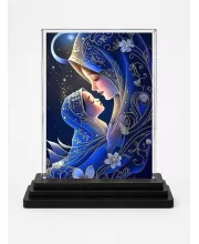 Mother And Child Acrylic Car Dashboard Showpiece | Double-Sided Mother And Child Photo Stand | 3 X 4 Inch Photo | Transparent Acrylic Frame With Black Base | Car Dashboard, Office & Table Decor (F71654)
