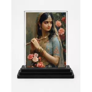 Shree Radha Acrylic Car Dashboard Showpiece | Double-Sided Shree Radha Photo Stand | 3 X 4 Inch Photo | Transparent Acrylic Frame With Black Base | Car Dashboard, Office & Table Decor (F71662) Shree Radha Acrylic Car Dashboard Showpiece | Double-Sided Shree Radha Photo Stand | 3 X 4 Inch Photo | Transparent Acrylic Frame With Black Base | Car Dashboard, Office & Table Decor (F71662)