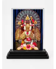 Yellamma Acrylic Car Dashboard Showpiece | Double-Sided Yellamma Photo Stand | 3 X 4 Inch Photo | Transparent Acrylic Frame With Black Base | Car Dashboard, Office & Table Decor (F71664)