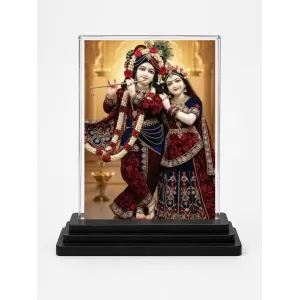 Krishna And Radha Acrylic Car Dashboard Showpiece | Double-Sided Krishna And Radha Photo Stand | 3 X 4 Inch Photo | Transparent Acrylic Frame With Black Base | Car Dashboard, Office & Table Decor (F71673) Krishna And Radha Acrylic Car Dashboard Showpiece | Double-Sided Krishna And Radha Photo Stand | 3 X 4 Inch Photo | Transparent Acrylic Frame With Black Base | Car Dashboard, Office & Table Decor (F71673)
