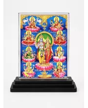 Lord Ganesha Acrylic Car Dashboard Showpiece | Double-Sided Lord Ganesha Photo Stand | 3 X 4 Inch Photo | Transparent Acrylic Frame With Black Base | Car Dashboard, Office & Table Decor (F71675)